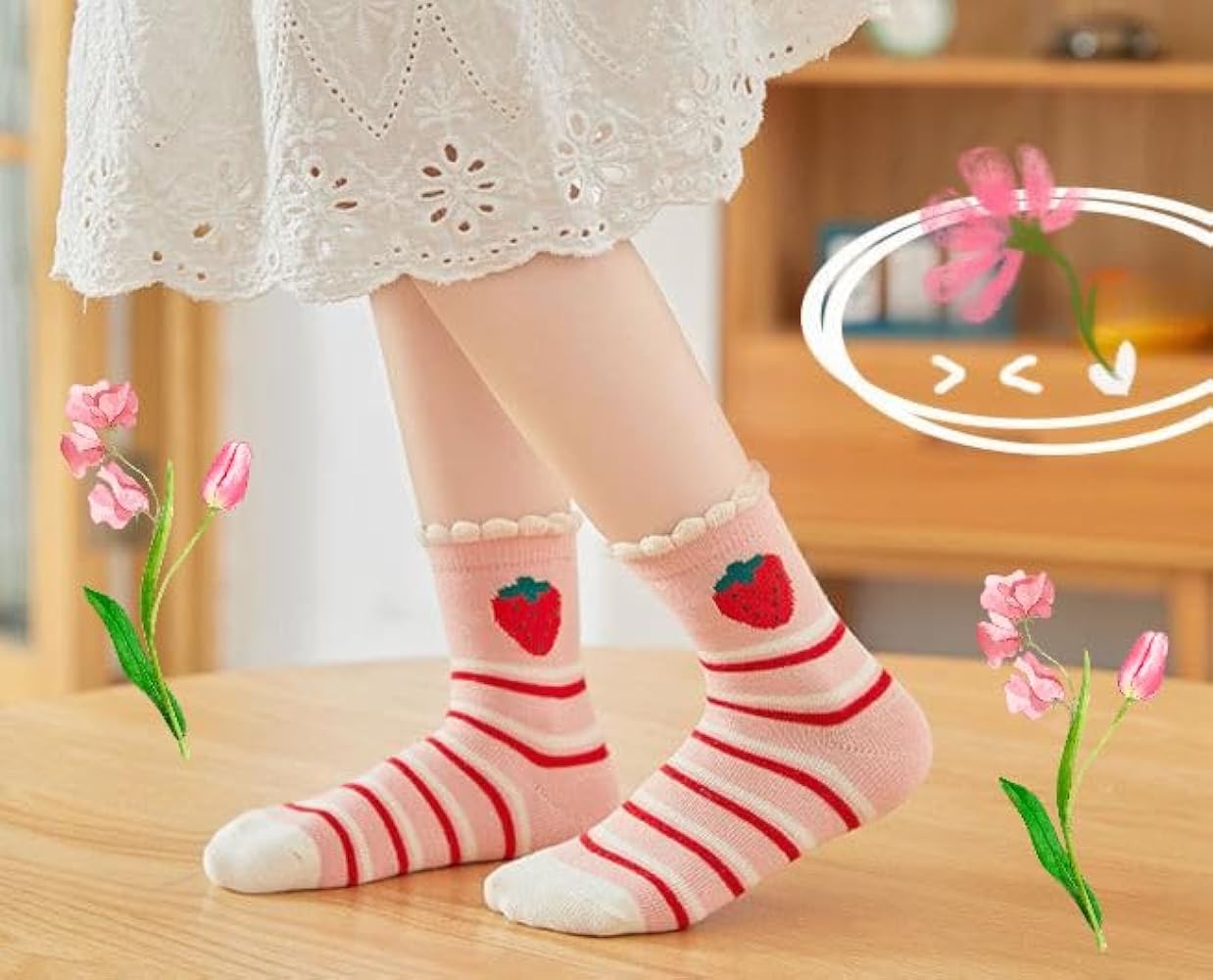 Decoration Strawberry KC ピンク ソックスおまけ付き Decoration Strawberry KC ピンク ソックスおまけ付き